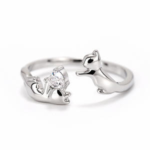 Anello a forma di animale con zirconi incastonati a griffe, anello unisex alla moda, regalo per lei o per lui - Product Image 2