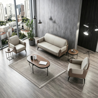 Ensemble de canapés de bureau en cuir écologique moderne et luxueux pour salon, mobilier commercial