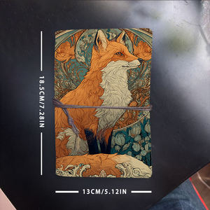 A6 Cuaderno Vintage hecho a mano con cierre de corbata Papel extraíble Regalo de <span class=keywords><strong>cumpleaños</strong></span> perfecto para el amigo del primo con flores de zorro Orn - Product Image 6