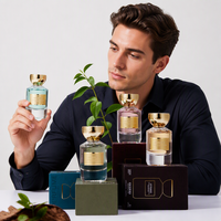 Flacon en verre cylindrique vide pour huile de parfum avec pulvérisateur à pompe 50ml 100ml 250ml, surface sérigraphiée, emballage en boîte