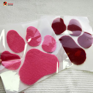 Nouveau design vente en gros de patte de chien DTF Fluffy Puff Flock Fourrure de transfert de chaleur grand Chenille découpé au laser fer sur patchs personnalisés pour les vêtements - Product Image 1