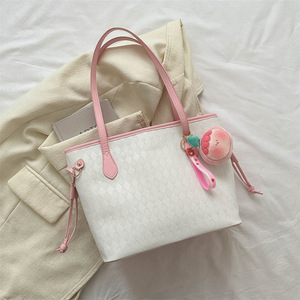 Sacs fourre-tout en PU de couleur unie pour femmes avec chaînes et doublure en coton, <span class=keywords><strong>sac</strong></span> messager de grande capacité avec fermeture éclair - Product Image 2