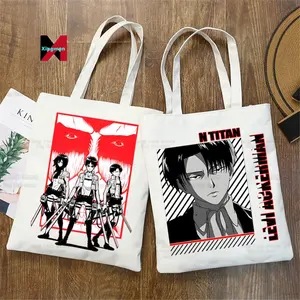 Shingeki No Kyojin Shopping Bag attacco a Titan Eco Tela Shopper Liberty Eren Levi Bolsas De Tela Bag Shoping-s Sacolas