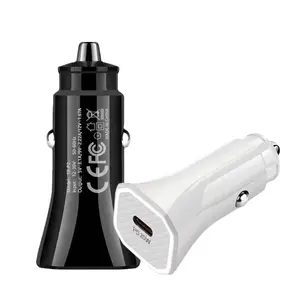 Adaptador de carregador para carro usb c, venda quente, interface de carregador de carro 20w, carregamento rápido para iphone com porta tipo c