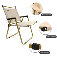 Chaise pliante Kermit avec logo personnalisé, cadre en bois grainé, chaise de camping portable pour l'extérieur