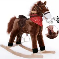 ICTI مراجعة جديد الأزياء بني داكن اللون أفخم حصان هزاز FL090-D