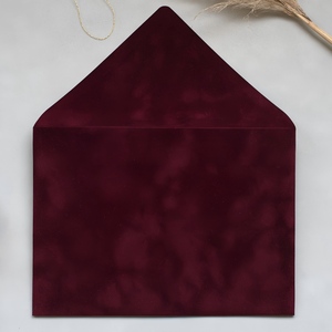 Ensemble d'enveloppes d'invitation de mariage A7 en velours microfibre luxueux avec monogramme en feuille d'or personnalisée et <span class=keywords><strong>sceau</strong></span> de <span class=keywords><strong>cire</strong></span> doré fait main - Product Image 3