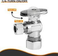 10 adet 1/2 " (5/8" OD) X 3/8 " Sıkıştırmalı PEX Krom Kaplama Pirinç Açılı Durdurma Vanası 1/4 Dönüşlü Kapatma Vanası Banyo Kullanımı