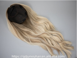 Perruque Kosher de Luxe en <span class=keywords><strong>Cheveux</strong></span> Humains Européens, Topper en Soie, 100% <span class=keywords><strong>Cheveux</strong></span> Vierges, <span class=keywords><strong>Blond</strong></span> Cendré avec Mèches Ondulées, pour Femmes Juives Souffrant de Perte de <span class=keywords><strong>Cheveux</strong></span> ou d'Amincissement - Product Image 5