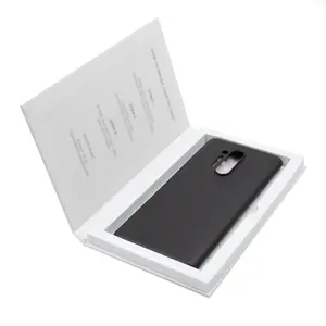 Kotak Berbentuk Buku Casing Ponsel Karton Putih Kustom Kualitas Tinggi untuk Kemasan Kertas Casing iPhone