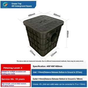 Trampa de grasa para exteriores de plástico duradero y estético para áreas públicas Interceptor de separación de aceite y agua de gran cantidad - Product Image 5
