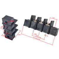 Bloc de bornes à barrière noir à bride, pas de 7,62 mm, 20 A - Barrette de connexion à vis pour PCB, broches centrales 2-12P, certifié CE