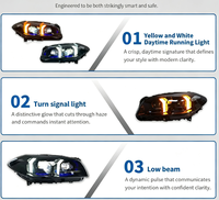 Neues Upgrade Schlangenaugen-Stil LED DRL Scheinwerfer 5er Serie F10 2011-2017 Zweifarbig 4000K Tagfahrlicht Plug & Play 4000 Lm
