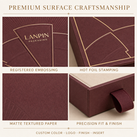 Boîte cadeau à bijoux pliable personnalisée avec doublure en velours et éponge, estampage à chaud, gaufrage, fermeture magnétique de luxe coulissante