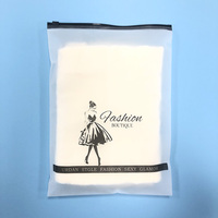 Sac d'emballage pour vêtements en plastique transparent biodégradable compostable avec fermeture éclair givrée et logo personnalisé