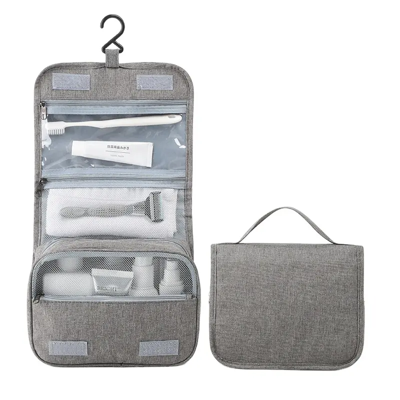 Bolsa de almacenamiento de lavado impermeable de viaje para hombres y mujeres, bolsa de cosméticos portátil plegable portátil