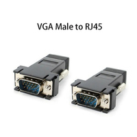 Konverter VGA RJ45 Perempuan Laki-laki CAT5E CAT6 Adaptor Kabel Jaringan Ethernet Extender PC Analog Connect Plug Switch untuk Monitor