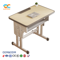 Table d'étude professionnelle pour étudiants 70x50cm avec fente pour crayons et coins arrondis, mobilier de classe pour écoles, vente en gros
