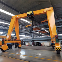 Grúa Pórtico Monoviga de 5, 10, 16, 20 y 25 Toneladas con Ruedas de Goma, Móvil sin Rieles (RTG) con Control Remoto Inalámbrico y Certificación CE