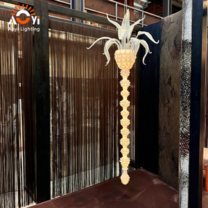 Lámpara Colgante de Cristal Esmerilado con Forma de Piña y Adorno de Hoja de Palma para Escaleras Dúplex y Hoteles Resort, Estilo Tropical con Forma de <span class=keywords><strong>Cactus</strong></span> Largo - Product Image 3