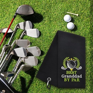 Accesorios de golf de gofres bordados Imán de toalla de golf para Toalla de golf con cepillo de limpieza - Product Image 3