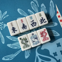 Ensemble de Mahjong Heron OEM personnalisé, écologique et durable, avec tuiles en acrylique gravées et peintes (165 tuiles) pour le Mahjong américain Riichi