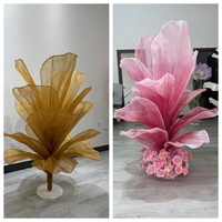 S-0052 Décoration de table géante en organza rose doré pour événements, installation artistique, vente chaude