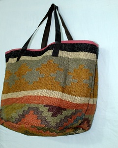 Best Handmade Geometric Indian Boho Jute Tote Bags Women Cotton Jute <b>Strap</b> Vintage Style Open Closure Clutch <b>Shoulder</b> Bag - Product Image 4