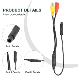Adaptateur de signal et d'alimentation pour caméra de recul universelle de voiture, connecteur mâle 4 broches vers connecteur femelle CVBS RCA, accessoires de câblage - Product Image 2