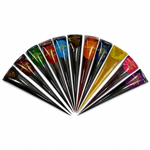 Conos <span class=keywords><strong>de</strong></span> Henna Multicolor para Tatuajes, 11 Piezas/Set, Pasta Temporal <span class=keywords><strong>de</strong></span> Mehndi para Arte Corporal, Pintura <span class=keywords><strong>de</strong></span> Henna Impermeable <span class=keywords><strong>de</strong></span> Larga Duración para Arte Corporal - Product Image 6