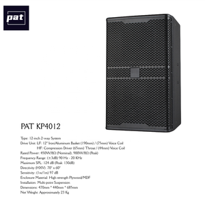 Pat KP4012 Enceinte passive professionnelle 12 pouces à large bande, néodyme 450W, en bois, pour karaoké/chant et DJ - Product Image 6