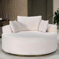 Ensemble de fauteuils sectionnels modernes en velours côtelé blanc, ultra-doux, avec coussins assortis, tissu côtelé doux, design durable, pour salon