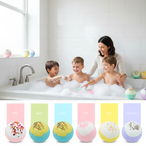 Bombes de bain aromathérapeutiques transfrontalières 100g, huile essentielle, parfum lait de rose, ingrédients 100% naturels, hydratant, rondes et lavables - Product Image 5