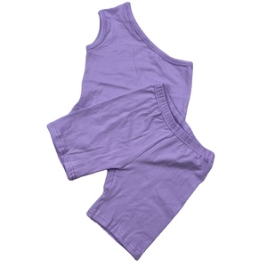 Conjunto de Ropa de Verano 2022 para Niñas Pequeñas, Camiseta de Un Hombro, Pantalones Cortos de Ciclista, 2 Piezas, Ropa de Boutique Infantil - Product Image 5