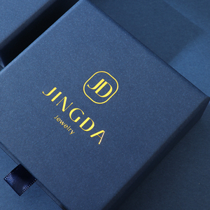 Màu xanh đậm thân thiện với môi trường giấy ngăn kéo hộp đồ trang sức vòng cổ bông tai vòng hộp đồ trang sức biểu tượng tùy chỉnh - Product Image 3