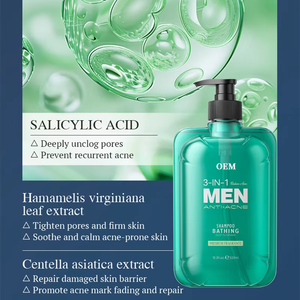 Gel de Ducha y Champú 3 en 1 Profesional para Hombre con Aceite de Baño, Control de Poros, Frescura Duradera y Fragancia Premium - Product Image 3