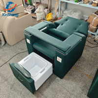 Fauteuil de pédicure électrique inclinable avec massage par pétrissage, système de jets sans tuyauterie à drainage automatique, mobilier de salon de manucure