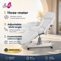 Fauteuil de massage professionnel en acier inoxydable au design moderne, 3 moteurs, réglable, portable, lit de salon, fonction d'inclinaison à 180 degrés