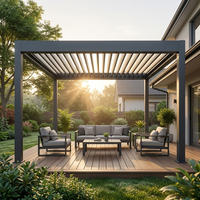 Pergola bioclimatique motorisée en aluminium, toit à lames orientables imperméable, balcon extérieur, patio, terrasse, jardin, commande électrique intelligente, 4x3m