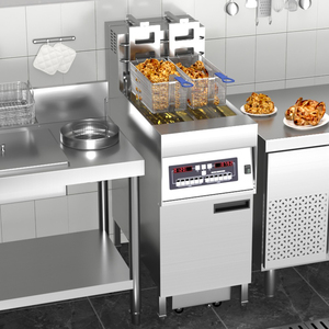 Sistema di filtraggio dell'olio con protezione anti-surriscaldamento per friggitrici da ristorante in stile occidentale. - Product Image 2