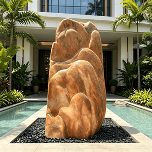 Pierre décorative naturelle jaune pour aménagement paysager, grande roche verticale pour jardin, parc extérieur, entrée de villa - Product Image 4