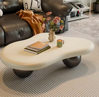 Nouvelle table basse française en crème, style nuage, luxe léger, irrégulière, moderne et simple, pour petits appartements, salon