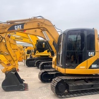 En stock, mini-excavatrice sur chenilles CAT 308C d'occasion, faible nombre d'heures de fonctionnement, système hydraulique CAT d'origine pour la construction routière en RDC Congo