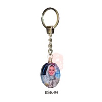 Vente en gros de porte-clés en verre personnalisés avec revêtement parfait, porte-clés en cristal à sublimation, porte-clés kawaii, accessoires BSK-04