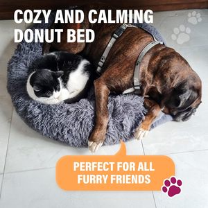<span class=keywords><strong>Lit</strong></span>-cave <span class=keywords><strong>pour</strong></span> chien en forme de donut, long et moelleux, en peluche, écologique, chaud <span class=keywords><strong>pour</strong></span> l'hiver, apaisant, lavable, avec motif animalier, parmi les plus vendus - Product Image 6