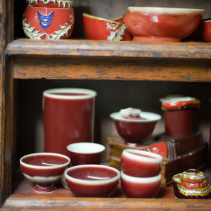 Les services à thé en céramique rouge à la mode sont des articles essentiels pour la décoration de la maison de style simple - Product Image 5