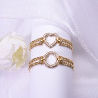 Pulsera de Latón Chapada en Oro de 18k con Forma de Corazón Dulce de HYL Jewelry, Joyería de Oro al por Mayor