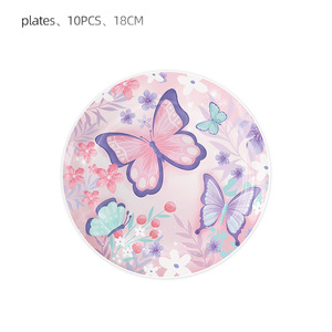 Decoración de Fiesta de Cumpleaños con Temática de Mariposas Rosadas, Decoración para Baby Shower, Vajilla, Decoración para Mesa de Fiesta de Mariposas - Product Image 3