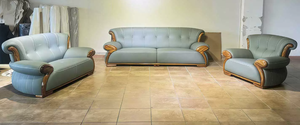 Sofá Seccional Reclinable Moderno de Lujo, en Cuero Genuino, Forma de L, para Sala de Estar, Apartamento u Hotel - Product Image 3