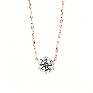 จี้เพชรทรงกลมน้ำหนักเบา เพชรเลี้ยงในห้องปฏิบัติการ ทอง 18K เครื่องประดับชั้นดี สร้อยคอ ของขวัญวันครบรอบ - Product Image 3